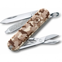 Нож перочинный Victorinox CLASSIC, сталь X55CrMo14, рукоять Cellidor®, песочный камуфляж купить в Иркутске