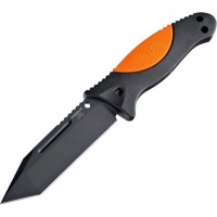 Нож с фиксированным клинком Hogue EX-F02 Black Tanto, сталь A2 Tool Steel, рукоять термопластик GRN, чёрно-оранжевый купить в Иркутске