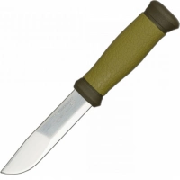 Нож с фиксированным лезвием Morakniv 2000, сталь Sandvik 12C27, рукоять пластик/резина, зеленый купить в Иркутске