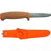 Нож с фиксированным лезвием Morakniv Floating Serrated Knife, сталь Sandvik 12C27, рукоять пробковая купить в Иркутске