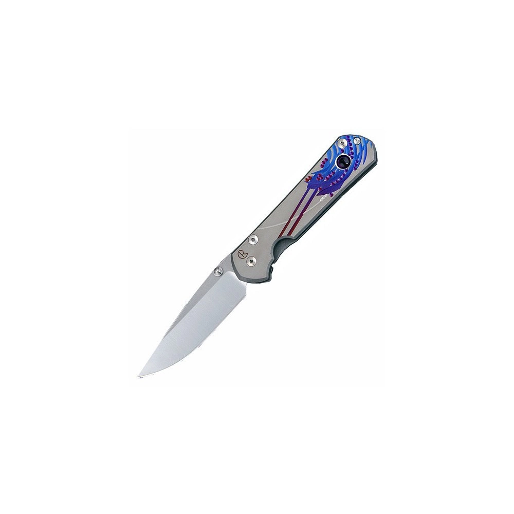 Нож складной Chris Reeve Large Sebenza 21 Ametyst Cabochon L21UN E Amethyst SS14, сталь CPM-S35VN, рукоять титан