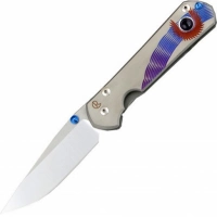 Нож складной Chris Reeve Large Sebenza 21 Unique Graphics Ametyst Cabochon, сталь CPM-S35VN, рукоять титан купить в Иркутске