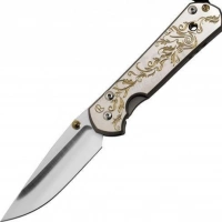 Складной нож Chris Reeve Large Sebenza 21, сталь S35VN, рукоять титановый сплав, гравировка Gold Leaf купить в Иркутске