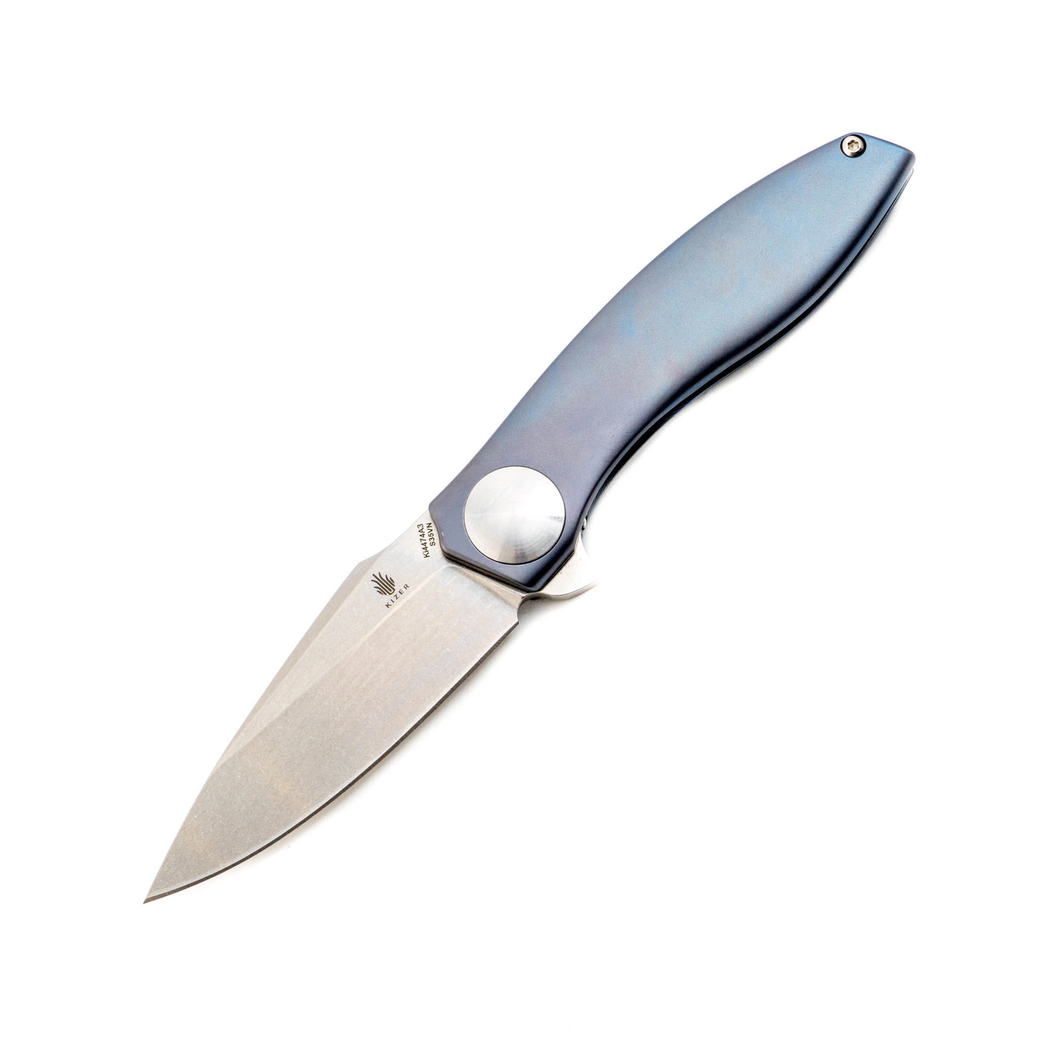 Складной нож Kizer S.L.T BLUE, сталь CPM-S35VN, рукоять титан