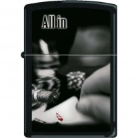 Зажигалка ZIPPO All In, латунь с покрытием Black Matte, чёрная, матовая, 36x12x56 мм купить в Иркутске