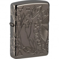 Зажигалка ZIPPO Armor® Wicca Design с покрытием Black Ice®, черная купить в Иркутске