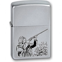 Зажигалка ZIPPO Hunter, с покрытием Satin Chrome™, латунь/сталь, серебристая, матовая, 36x12x56 мм купить в Иркутске