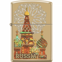 Зажигалка ZIPPO Россия с покрытием High Polish Brass купить в Иркутске