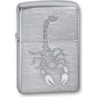 Зажигалка ZIPPO Scorpion Brushed Chrome, латунь с никеле-хром.покрыт., серебр., матов., 36х56х12 мм купить в Иркутске