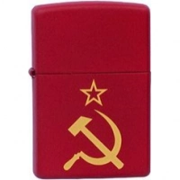 Зажигалка ZIPPO Серп и Молот Red Matte, латунь с порошковым покрытием, красная, матовая, 36х56х12 мм купить в Иркутске