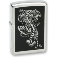 Зажигалка ZIPPO Tigre Satin Chrome, латунь с ник.-хром. покрыт., серебр., матовая, 36х56х12 мм купить в Иркутске